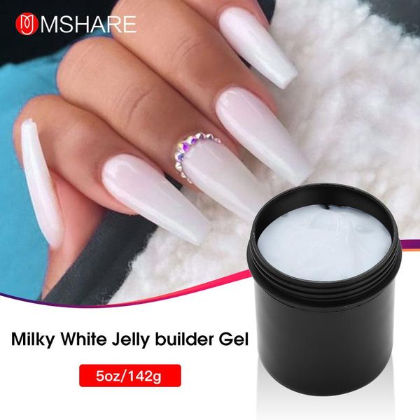 

nail gel mshare milky white jelly builder pink clear for extension medium soft uv hard 142g, Red;pink