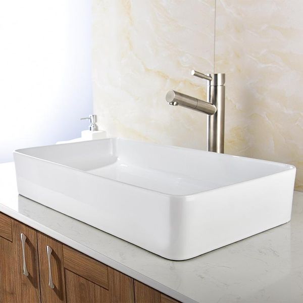 

ceramic table basin bathroom washbasin rectangular simple balcony el sink faucets
