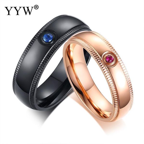 

cluster rings charm lovers ring bijoux femme fashion jewelry crystal engagement wedding for women men stainless steel anel couple, Golden;silver