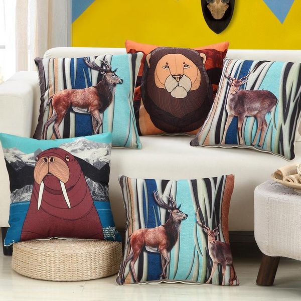 

cushion/decorative pillow cartoon animal print cushin include filler core 18x18inch 45*45cm xmas creative gift home office decor beds car so