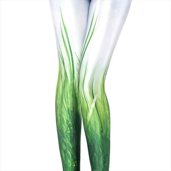 

green grass jeggings womens legging white legings fitness pant printed, Black