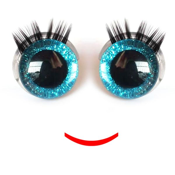 

wholesale 500pcs of hand painted 20mm safety eyes with eyelashes glitter safety eyes plastic doll eyelash eyes animal eyelash baby eyelas