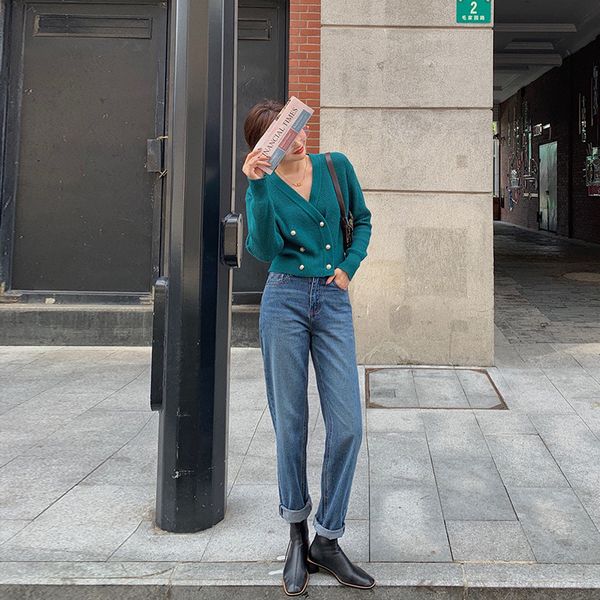 

jean women slim vintage high waist pants full length jeans for woman i19a jf8n, Blue