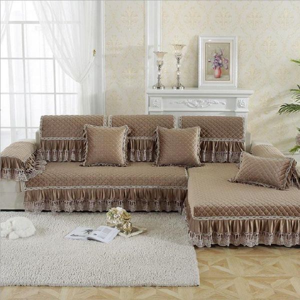 

chair covers thicken plush winter sofa cover warm slip resistant slipcover seat couch 20cm lace edge towel furniture
