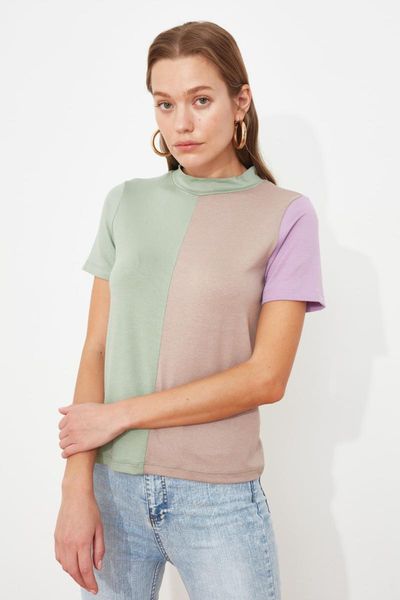 

trendyol knitted t-shirt twoss21ts1956 women's, White