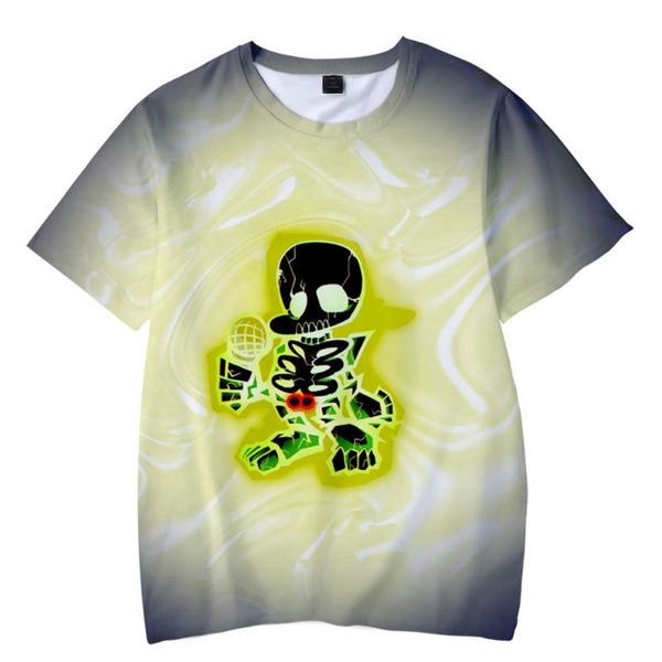 

men's t-shirts friday night funkin t shirt cartoon human skeleton print men women fashion 3d t-shirt kids summer loose short sleeve tee, White;black