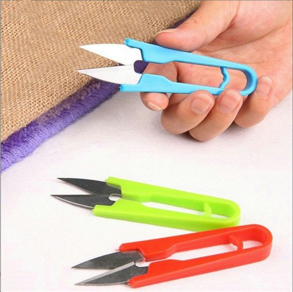 

mini sewing scissors portable cutting thread u-shape scissor cross stitch scissors home clipper tailor clothing multicolor scissor zc155