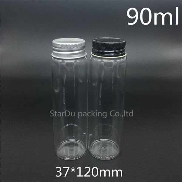 

200pcs/lot 37*120mm 90ml screw neck glass bottle for vinegar or alcohol,carft/storage candy,liquid cosmetic storage bottles & jars