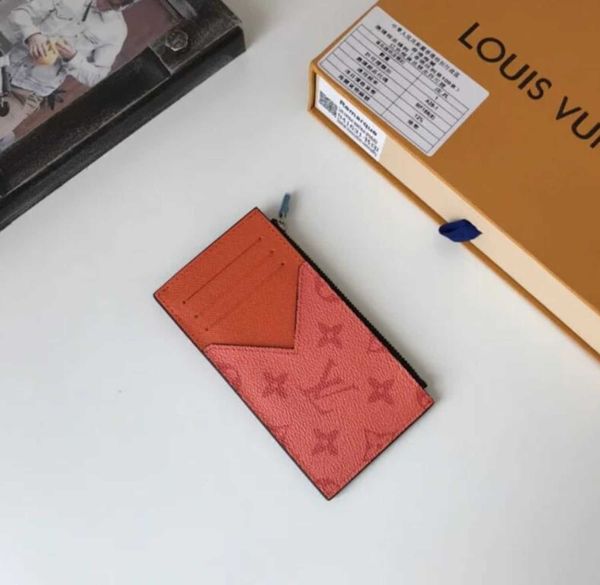 

wallets luxury n64038 card holder small change credit card slot leather long brand chain wallet pouches key card holders designer, Black;red