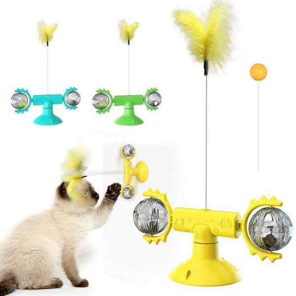 

cat toys rotatable roller kitten turntable game pet supplies round interactive toy