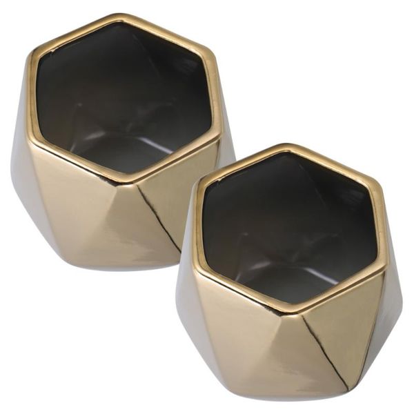 

vases 2pcs rose gold succulent planter geometric flower pot tableplant container