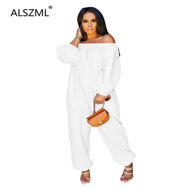 

gym clothing fashion simple pure color one word led long sleeve jumpsuits office casual lady bodysuits, White;black