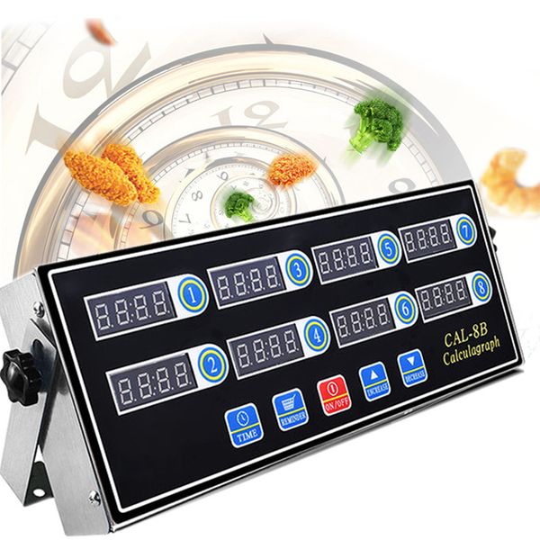 Calculo portátil 8 Channel Digital Kitchen Timer Relógio Lembrete Lembrete, 220V