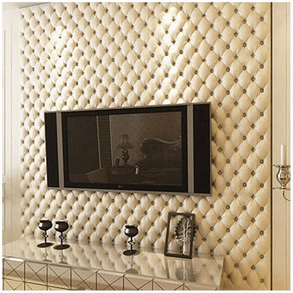 

wallpapers european style 3d imitation leather soft bag wallpaper tv background wall bedroom living room porch video