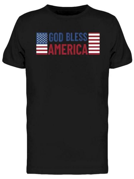 

god bless america patriotic tee men's -image by shutterstock, White;black