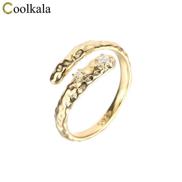 

wedding rings coolkala s925 pure silver snake shaped ring, Slivery;golden