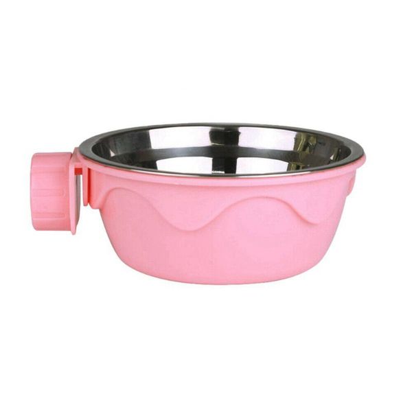 

dog bowls & feeders s/l pet durable stainless steel hanging water bowl fixed feeder cage supplies tb sale