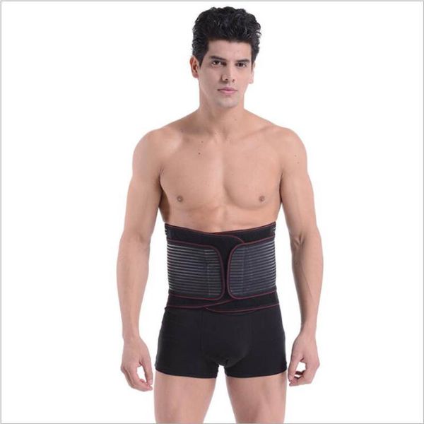 

magnetic back support brace belt lumbar lower waist posture corrector adjustable double adjust pain relief for men women, Black;gray