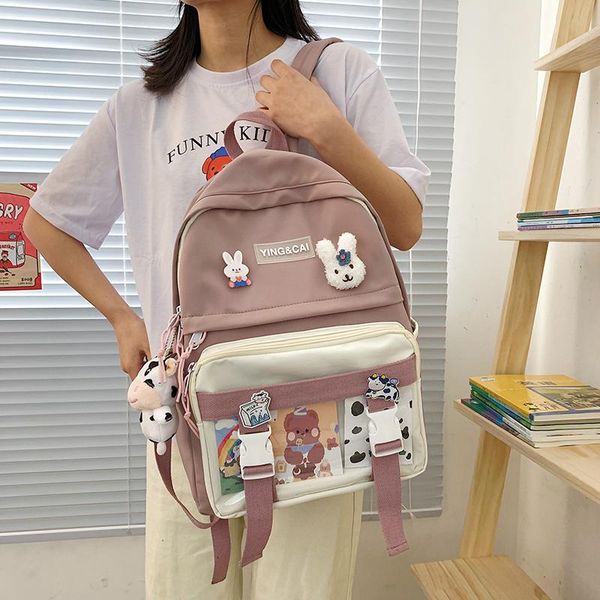 

backpack fashion kawaii nylon women college bookbag lapmochila femal leisure travel rucksack teenager girls school bag cute