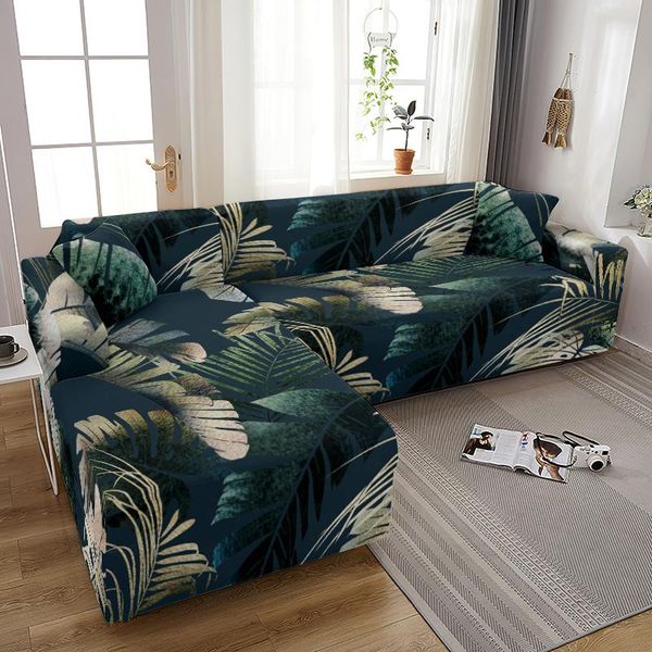 

chair covers plant feather pattern sofa for living room printing all-inclusive cover couch protector