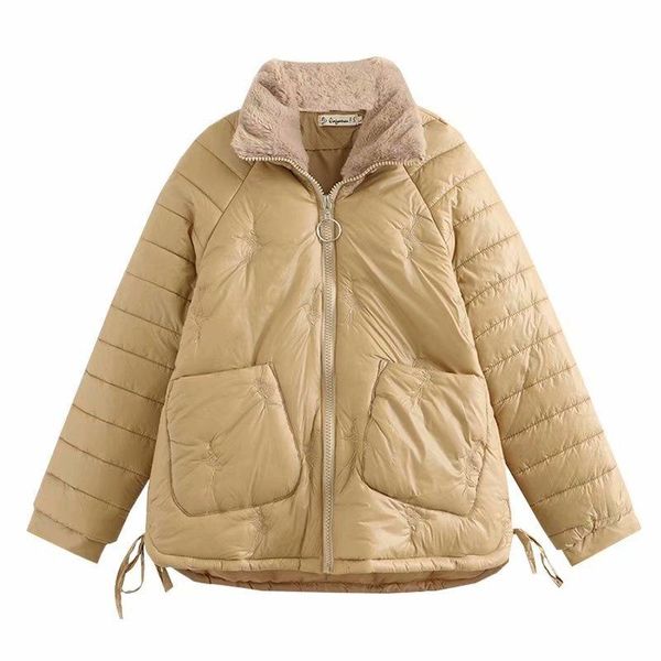 

winter short parka women oversize padded jacket raglan sleeves down cotton coat warm outerwear fashion casual loose clothes 2021 women', Black