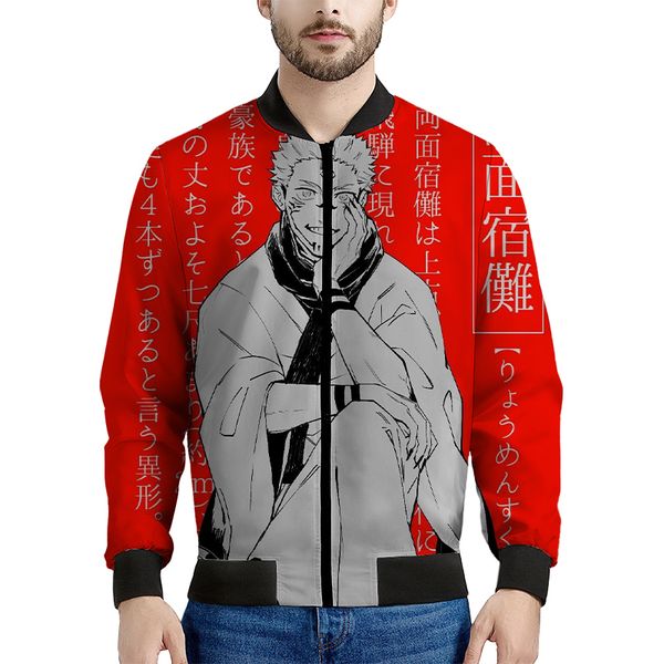 

jujutsu kaisen hold one's cheek pattern men s baseball jacket comfortable fashion travel sports party commuter, Black;brown
