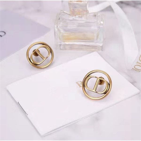 

70% off outlet online new fashion letter circle geometric temperament earrings female nose, Golden