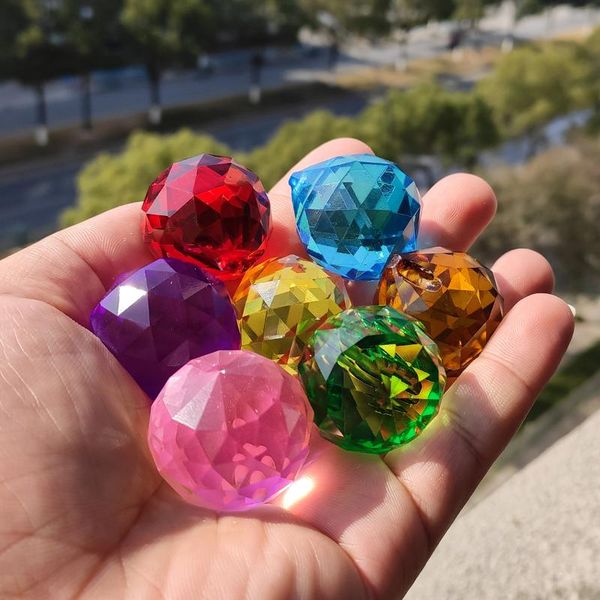 

decorative objects & figurines 30mm fashion crystal chandelier faceted balls glass prism pendant for home wedding decoration
