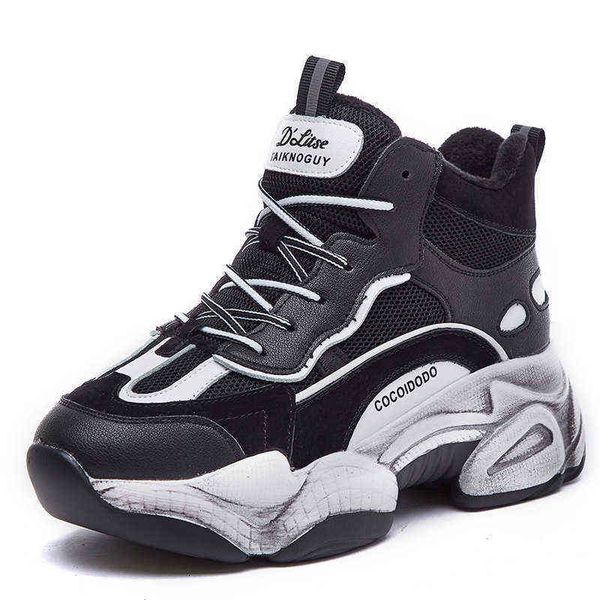 

high cotton dad shoes women 2021 winter ins korean l warm psh sneakers versatile casual