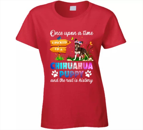 

dog tee i picked up a chihuahua puppy cute pet funny women's t shirt new, White;black