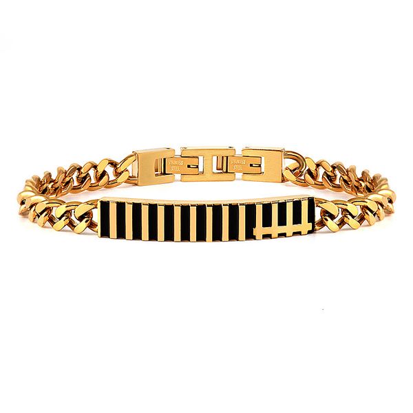 

bangles bracelets selling men's domineering titanium steel bracelet popular simple hip hop, Black
