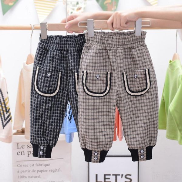 

toddler girl autumn clothes children winter leather pants baby boys plus velvet korean plaid trousers kids thick casual jeans, Blue