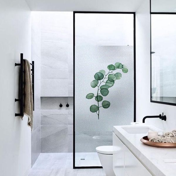 

window stickers nordic plants frosted glass living room chinese transparent light opaque bedroom decorative film