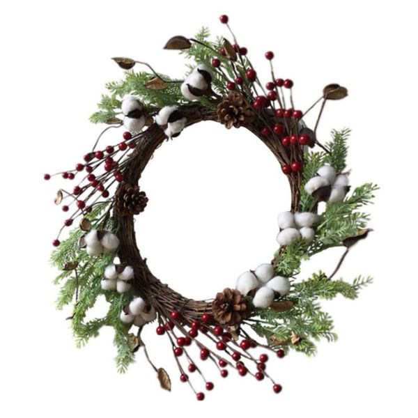

fake garland green wreath rattan vine ring wedding party xmas simulation decoration door hanging accessories flower wreaths