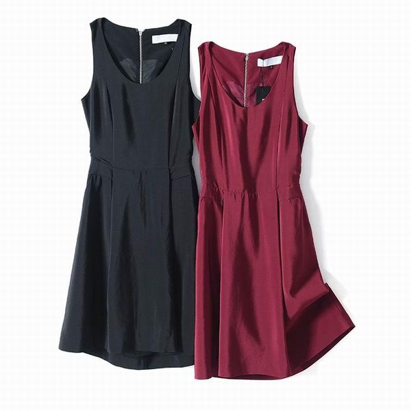 

casual dresses 100%silk dress women natural silk elegant summer party black broken size limited quantities, Black;gray