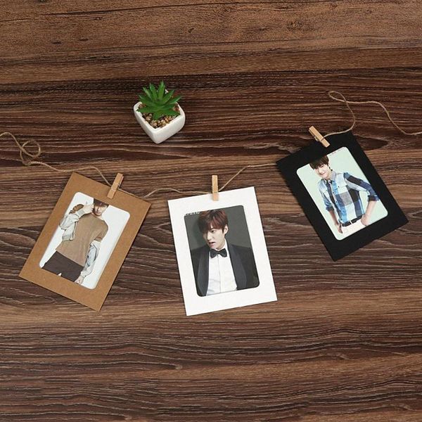 

frames 10 pcs 6in combination paper frame with clips diy kraft picture hanging wall pos rope home decoration craft