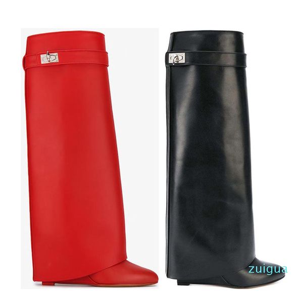 

designer long boots cowhide high heel boots woman high shoes designer ladies shoes zipper leather fashion bare boots, Black