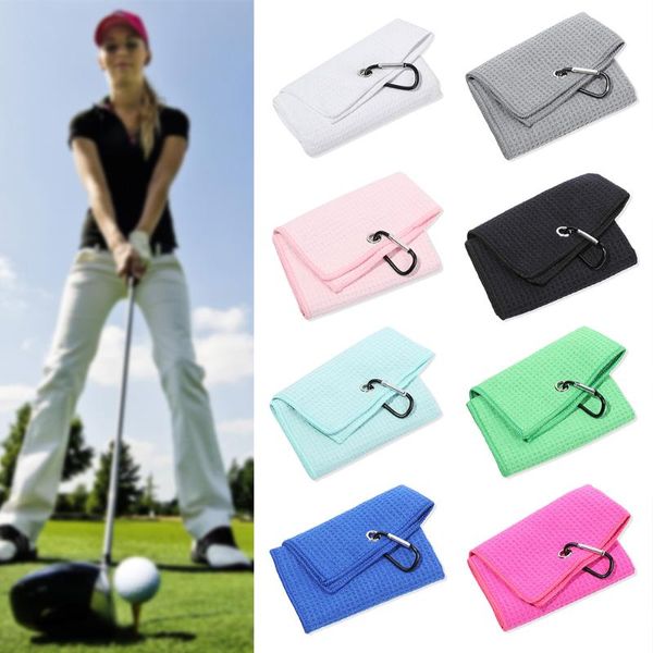 

pool & accessories 1 pc high water absorption golf towel microfiber cleans clubs balls hands multicolor cleaning cotton towels with carabine