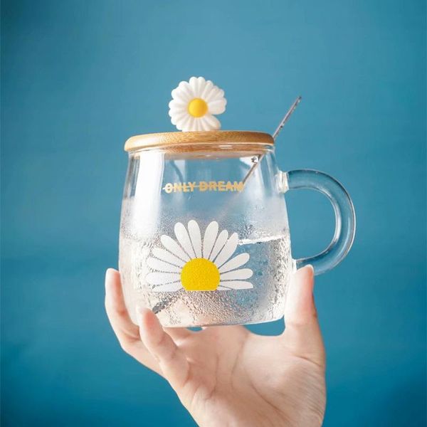 

wine glasses cute pastoral style glass cups with milk breakfast mug creative office flower tea cup cold drink juice