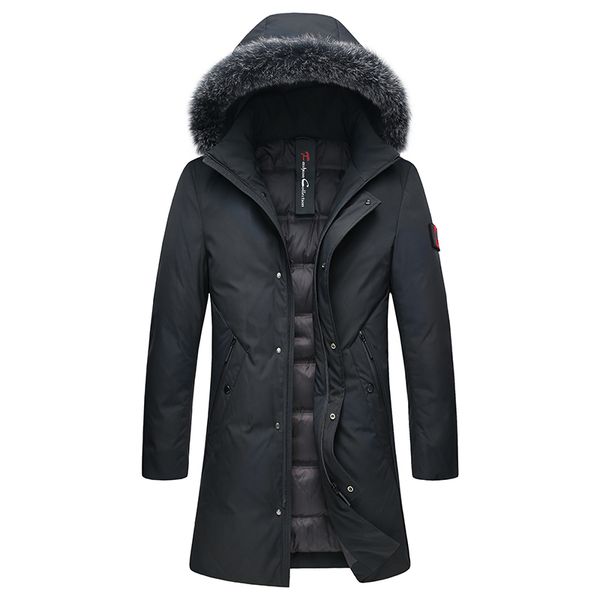 

down jacket fashion 2021 off-season winter thickened coat fox hair man, Black