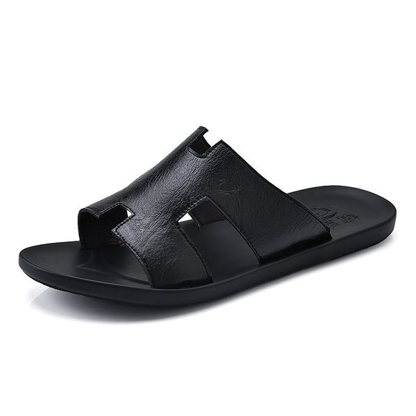 

slippers sandales ritable drying playa shower sandel cuero sandals trekking camel men 2021 slide cuire sandles couro sandali da de roman, Black