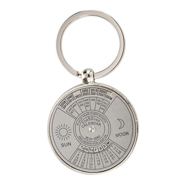 

keychains keychain key ring metal perpetual calendar pattern, Silver