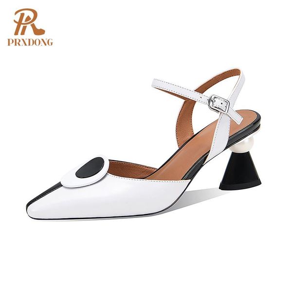 

dress shoes pointed toe women sandals fashion genuine leather elegant summer party wedding office pumps high heels woman, Black