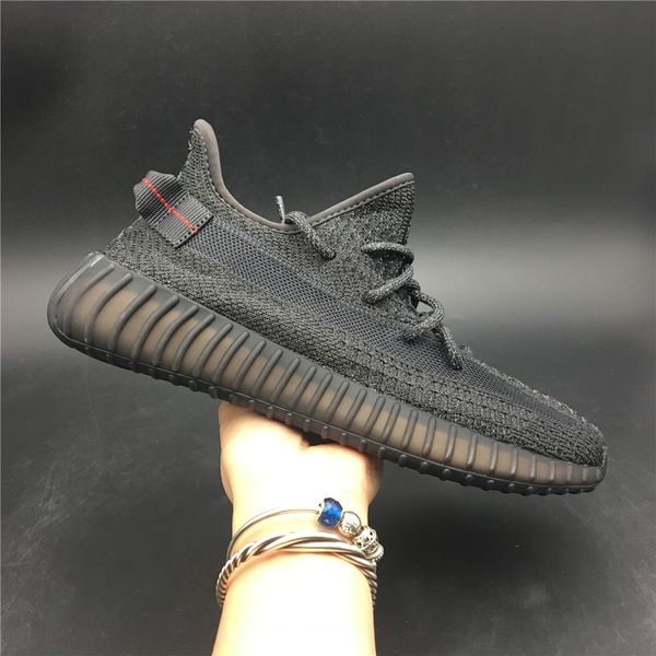 

kanye v2 black reflective mens womens running shoe fashion sneakers