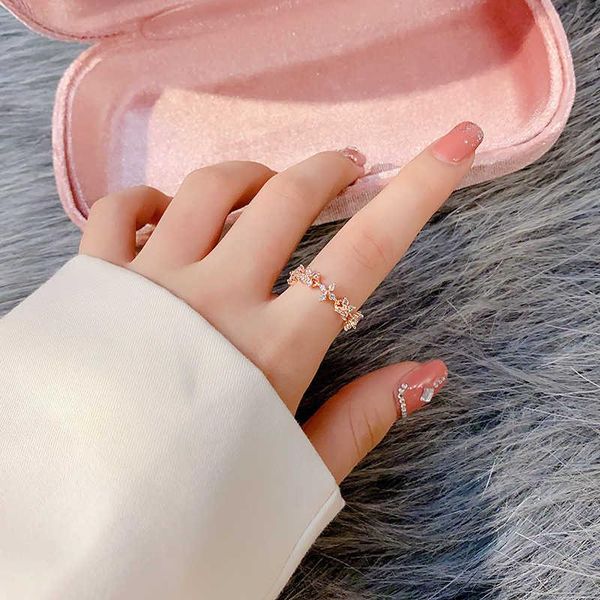 

wedding rings jewelry genuine finger adjustable female tassel star female's size ring for women, Slivery;golden