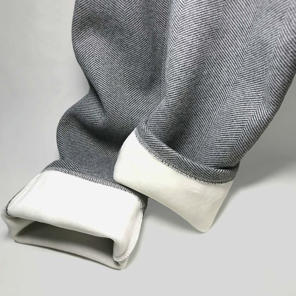 

women's pants & capris fleece thickened herringbone pattern woolen loose high waist straight trousers harem elastic cropped 57vt, Black;white