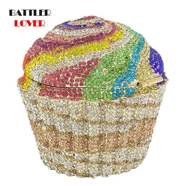

drawstring bag for women 2021 bags mini cupcake clutch evening crystal wedding purse handbag bridal party diamond