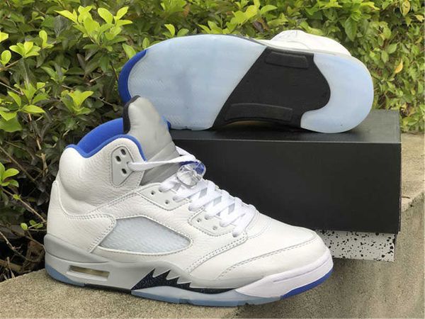 

2021 5s stealth 2.0 basketball designer shoes white blue 5 trainer sports stylist fashion sneakers come with box dd0587-140tutb