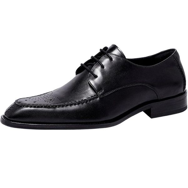 

dress shoes luxury mens oxford brogues black brown square head lace up wedding office business leather