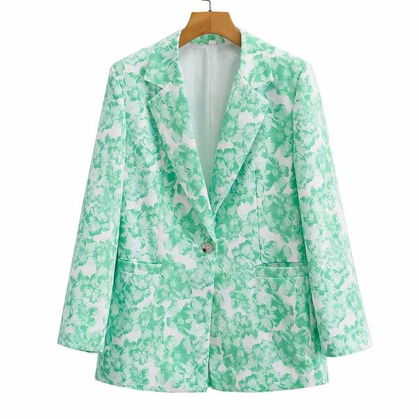 

women's suits & blazers yenkye fashion women floral print blazer jacket mujer notched collar single button autumn suit veste femme chic, White;black
